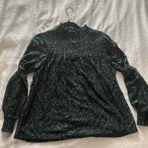 Forest Green Lace Longsleeved Dress Shirt